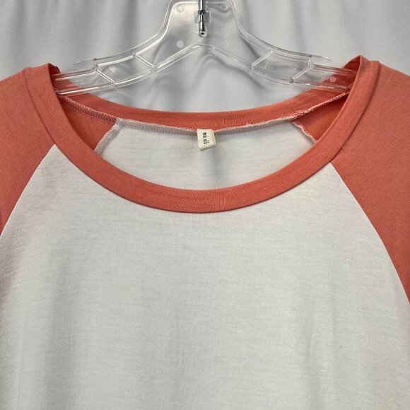 Mai Soli Womens Ivory Coral Short Sleeve Round Neck Pullover T-Shirt Size Small - Picture 4 of 10